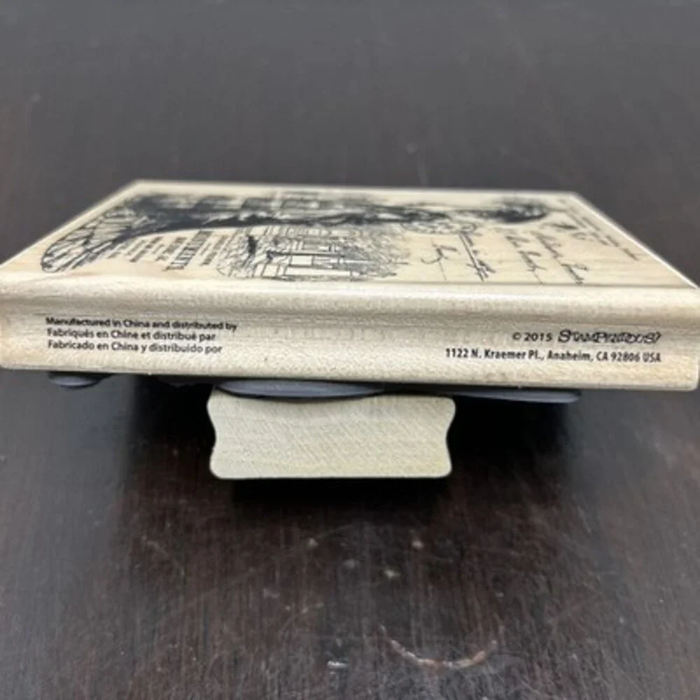 Stampendous! Skeleton Lady 1800’s Rubber Stamp Halloween Umbrella R229 4x 5 1/4”